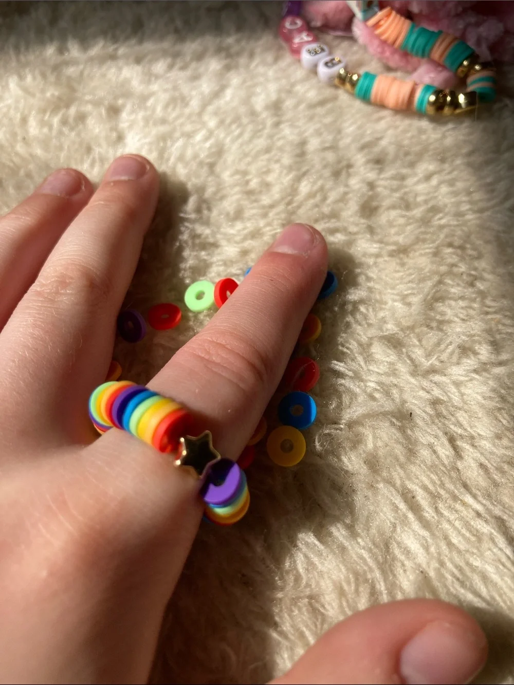 Rainbow kids ring  with Gold Accents